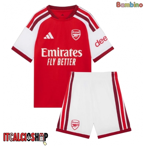 Arsenal William Saliba #2 Prima Maglia Bambino 2026-27 Manica Corta (+ Pantaloni corti)